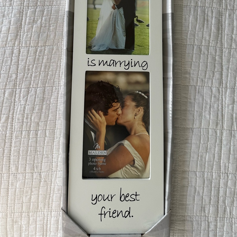 NIB Wedding 3 Photo Hanging Frame 4x6 - Picture 3 of 5